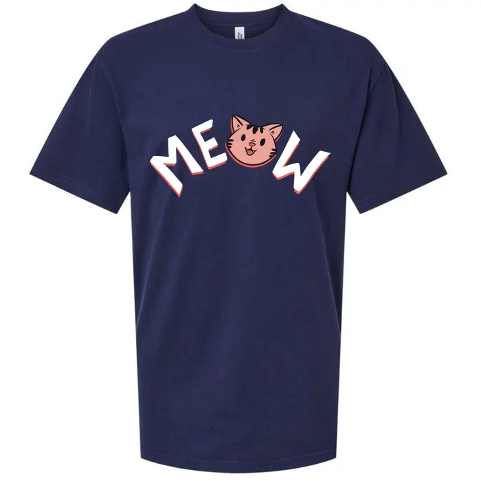 Meow Kitten Face Sueded Cloud Jersey T-Shirt