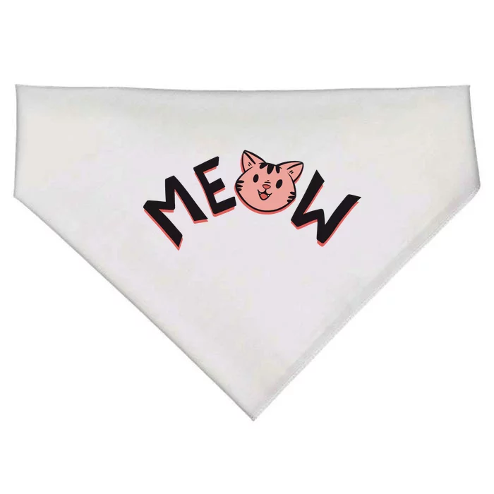 Meow Kitten Face USA-Made Doggie Bandana