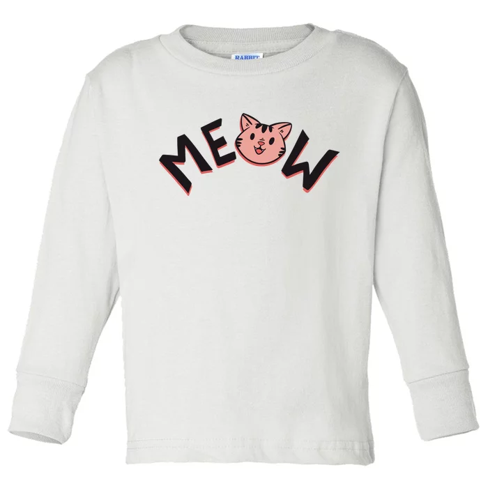 Meow Kitten Face Toddler Long Sleeve Shirt