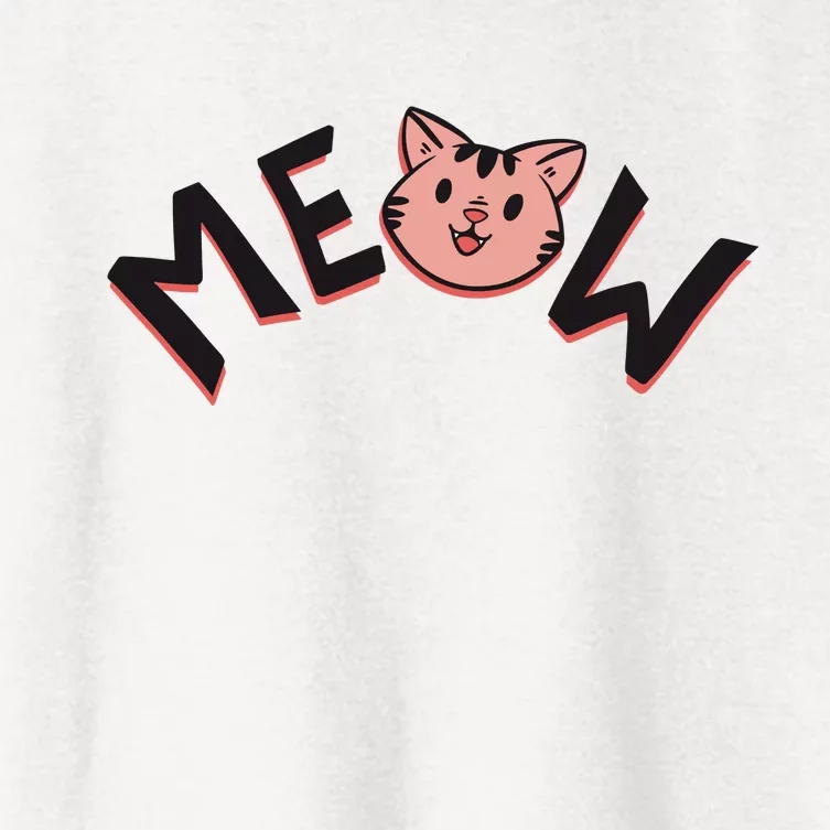 Meow Kitten Face Women's Crop Top Tee