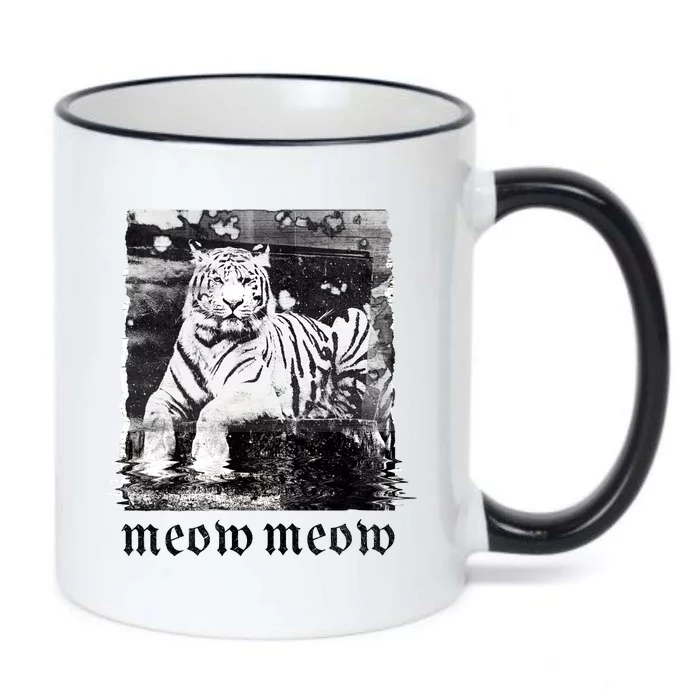 Meow Tiger Glitch Black Color Changing Mug