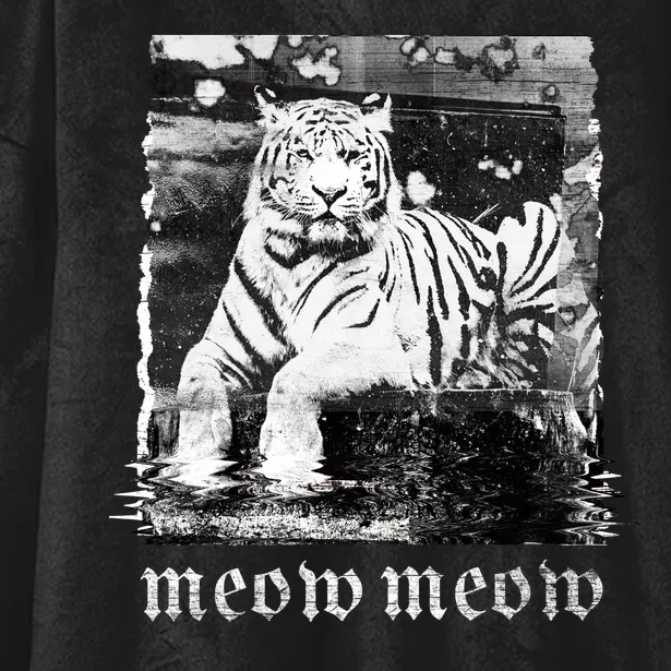 Meow Tiger Glitch Hooded Wearable Blanket