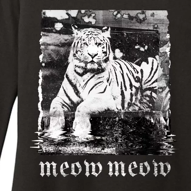 Meow Tiger Glitch Womens CVC Long Sleeve Shirt