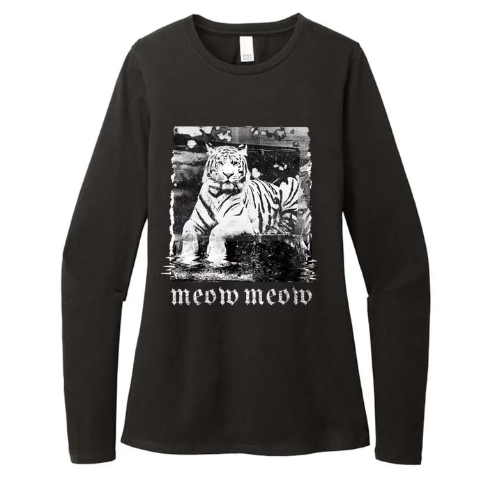 Meow Tiger Glitch Womens CVC Long Sleeve Shirt