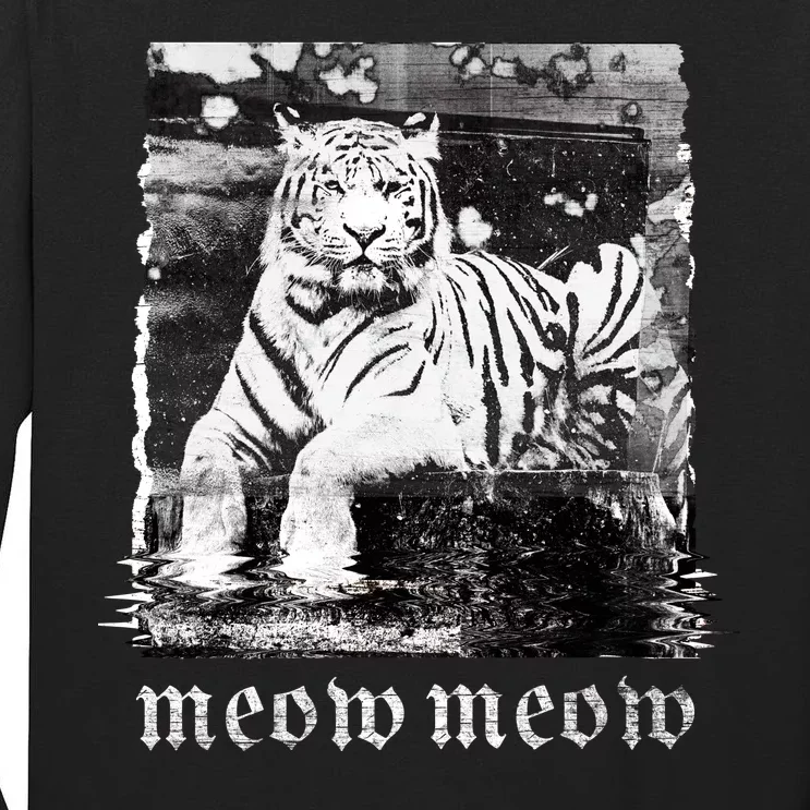 Meow Tiger Glitch Tall Long Sleeve T-Shirt