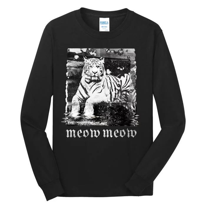 Meow Tiger Glitch Tall Long Sleeve T-Shirt