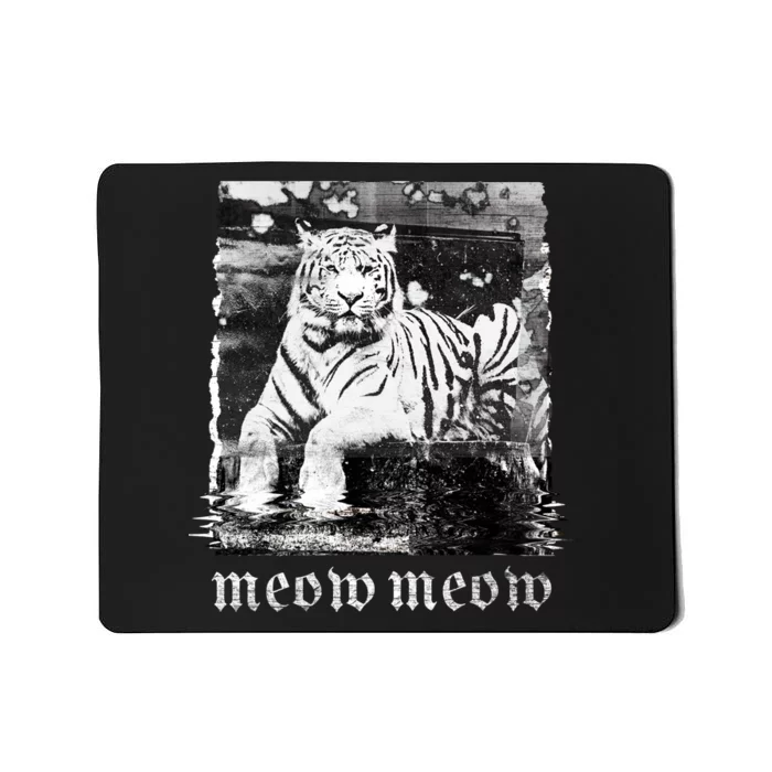 Meow Tiger Glitch Mousepad