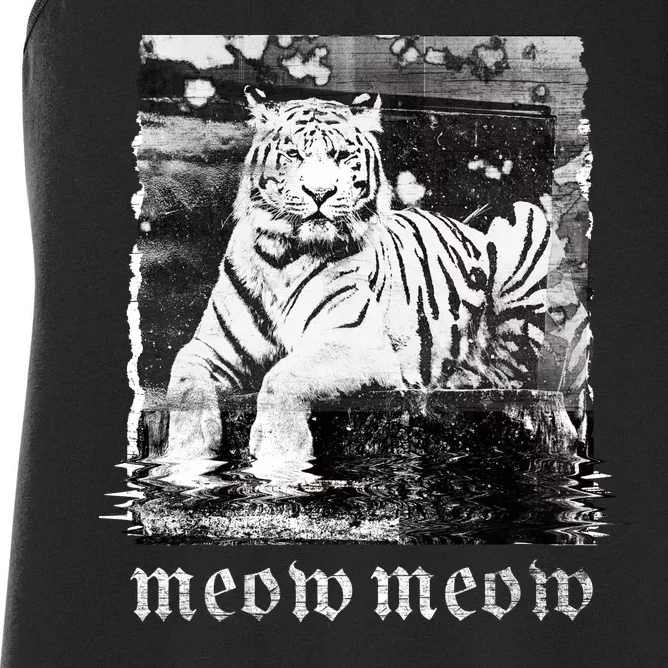 Meow Tiger Glitch Women's Racerback Tank