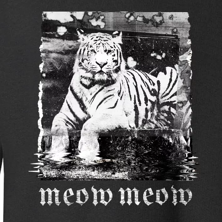 Meow Tiger Glitch Toddler Sweatshirt