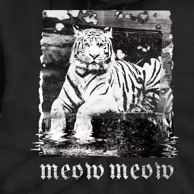 Meow Tiger Glitch Tie Dye Hoodie