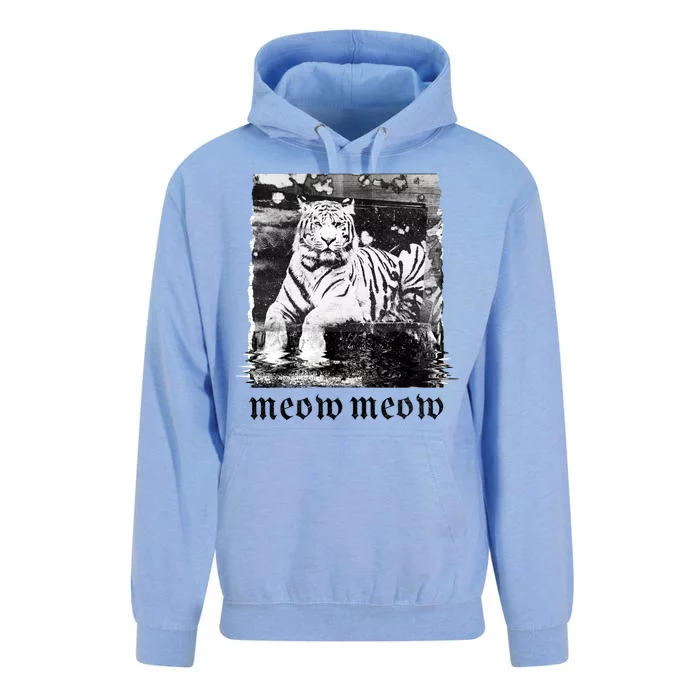 Meow Tiger Glitch Unisex Surf Hoodie