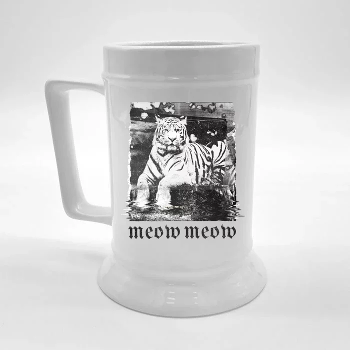 Meow Tiger Glitch Front & Back Beer Stein