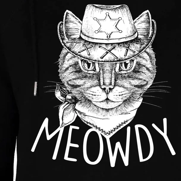 Meowdy Texas Cat Womens Funnel Neck Pullover Hood