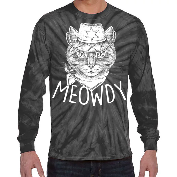 Meowdy Texas Cat Tie-Dye Long Sleeve Shirt