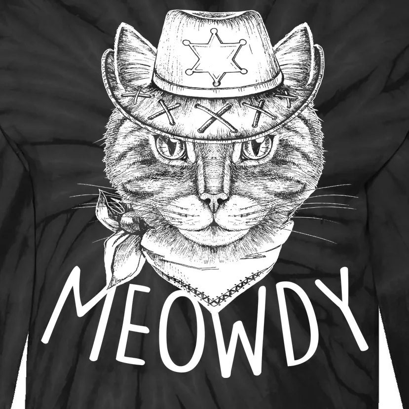 Meowdy Texas Cat Tie-Dye Long Sleeve Shirt