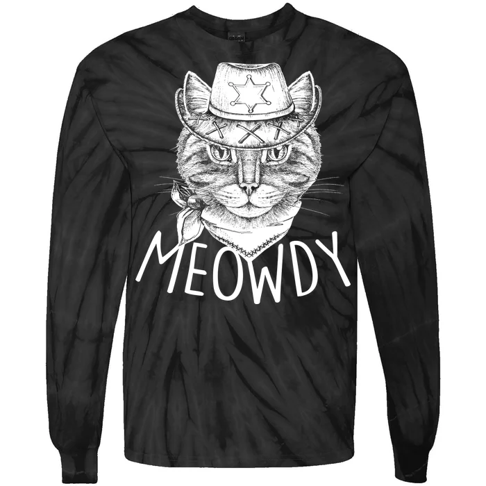 Meowdy Texas Cat Tie-Dye Long Sleeve Shirt