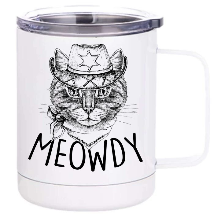 Meowdy Texas Cat Front & Back 12oz Stainless Steel Tumbler Cup