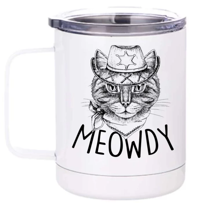 Meowdy Texas Cat Front & Back 12oz Stainless Steel Tumbler Cup