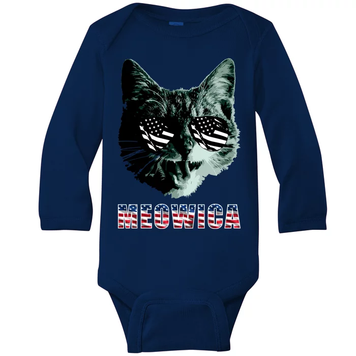 Meowica USA Cat Baby Long Sleeve Bodysuit