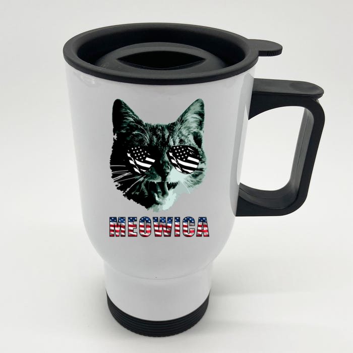 Meowica USA Cat Front & Back Stainless Steel Travel Mug