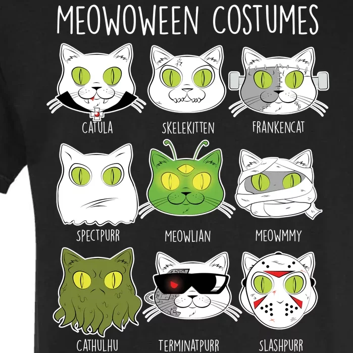 Meowoween Costumes Funny Cat Halloween Garment-Dyed Heavyweight T-Shirt