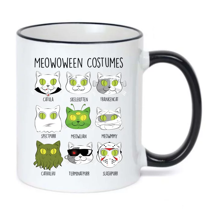 Meowoween Costumes Funny Cat Halloween Black Color Changing Mug