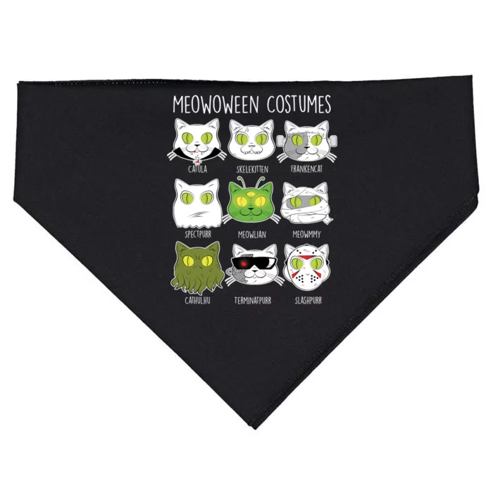 Meowoween Costumes Funny Cat Halloween USA-Made Doggie Bandana