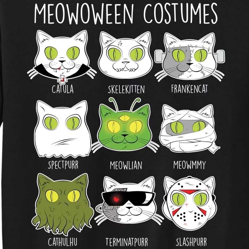 Meowoween Costumes Funny Cat Halloween Sweatshirt