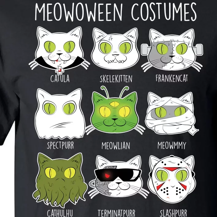 Meowoween Costumes Funny Cat Halloween Tall T-Shirt