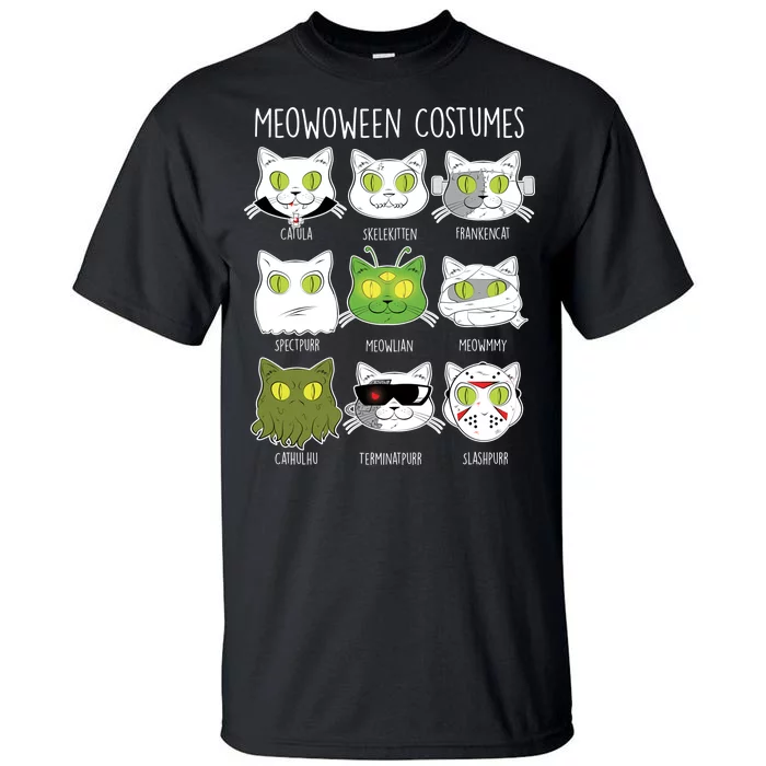 Meowoween Costumes Funny Cat Halloween Tall T-Shirt