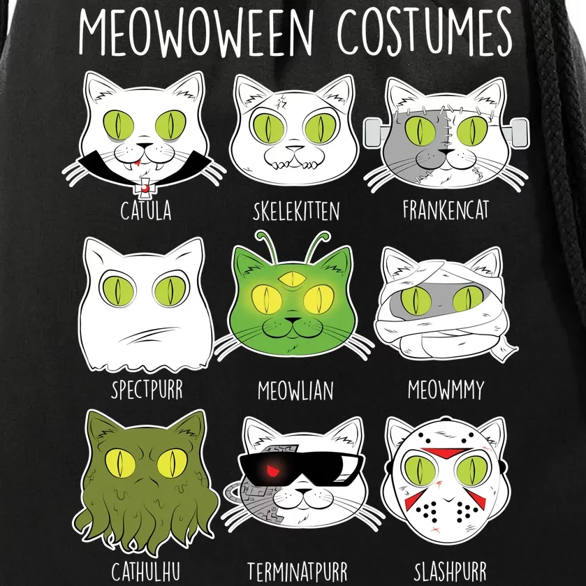 Meowoween Costumes Funny Cat Halloween Drawstring Bag