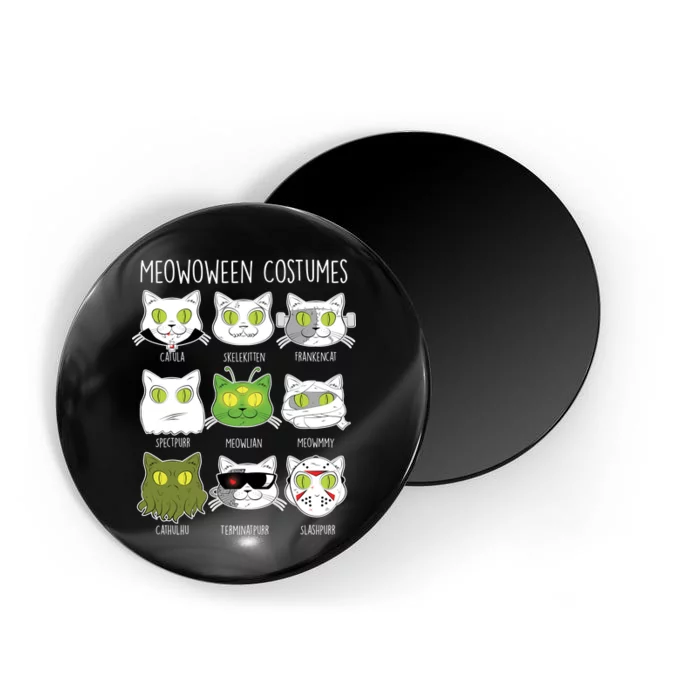 Meowoween Costumes Funny Cat Halloween Magnet