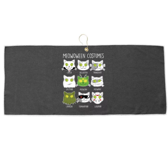 Meowoween Costumes Funny Cat Halloween Large Microfiber Waffle Golf Towel