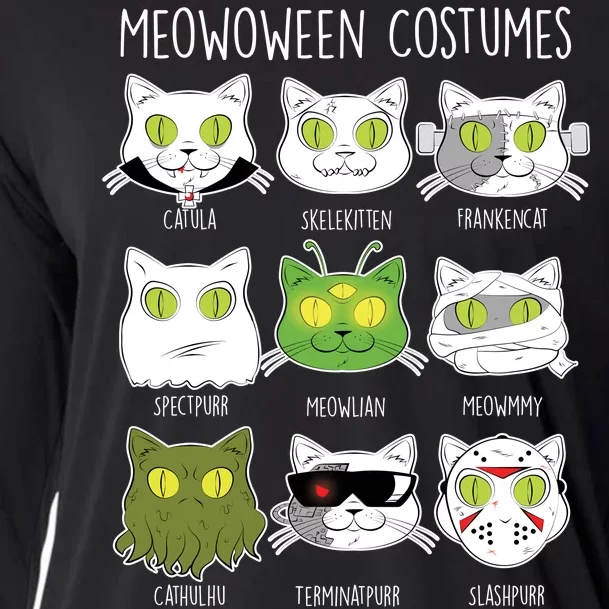 Meowoween Costumes Funny Cat Halloween Cooling Performance Long Sleeve Crew