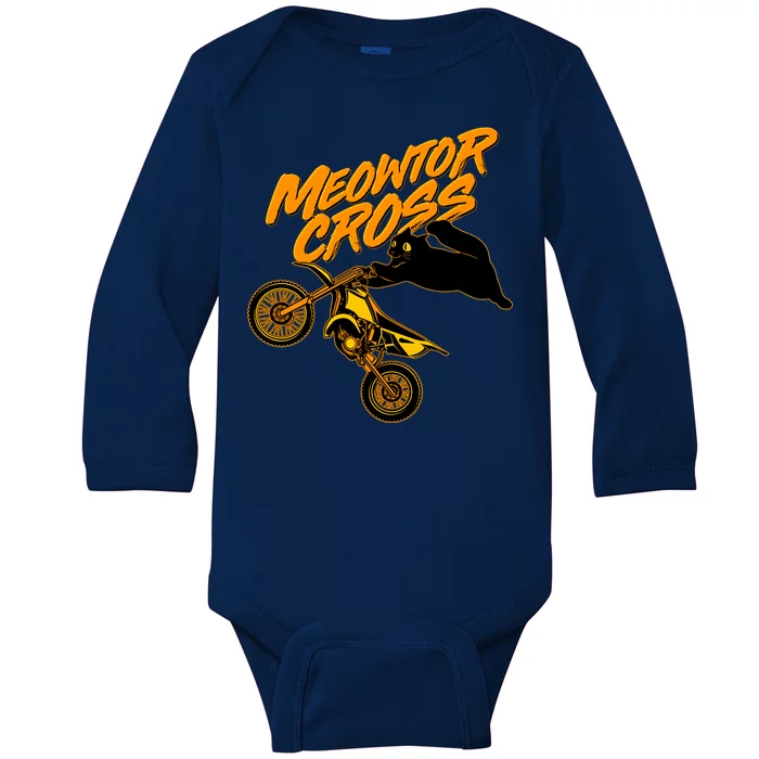 Meowtor Cross Baby Long Sleeve Bodysuit