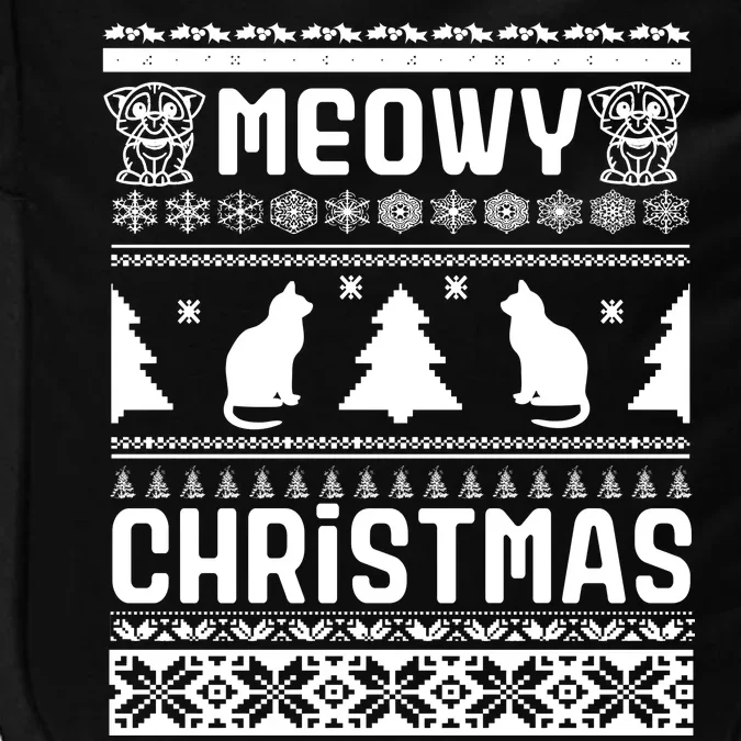 Meowy Cat Ugly Christmas Sweater Impact Tech Backpack