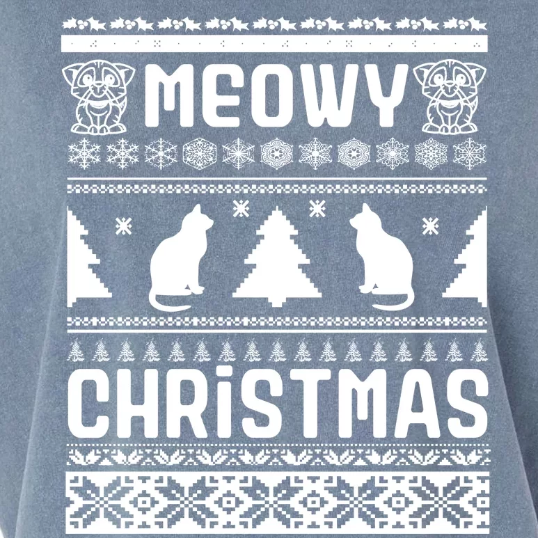 Meowy Cat Ugly Christmas Sweater Garment-Dyed Women's Muscle Tee