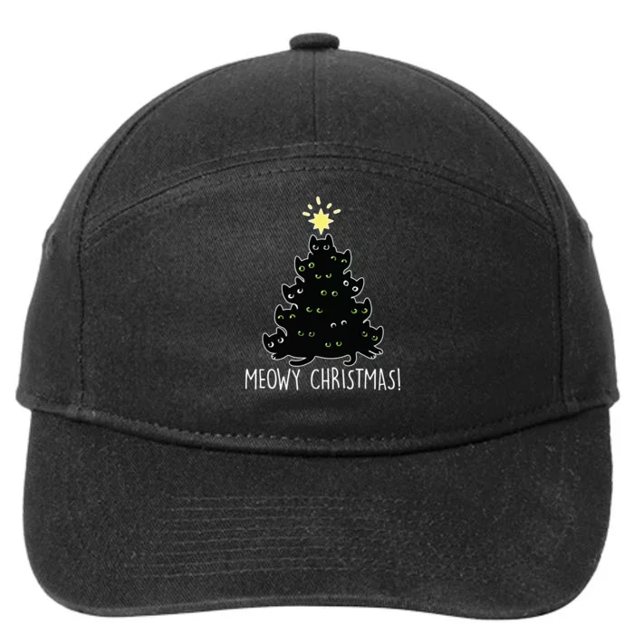 Meowy Christmas 7-Panel Snapback Hat