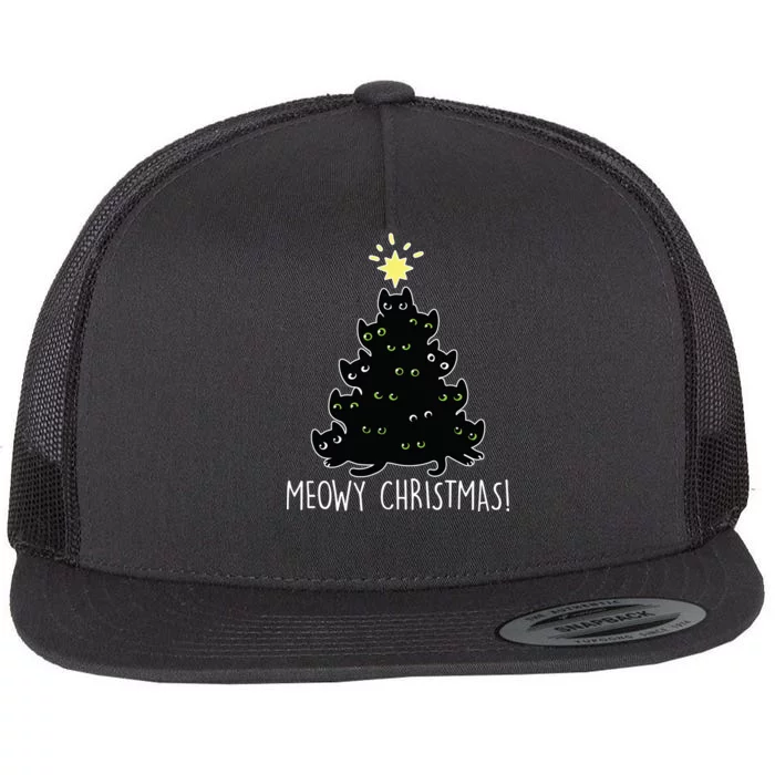 Meowy Christmas Flat Bill Trucker Hat