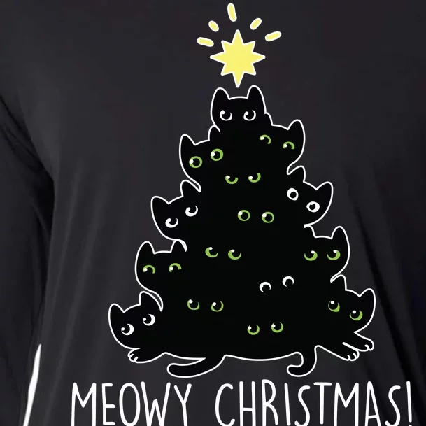 Meowy Christmas Cooling Performance Long Sleeve Crew