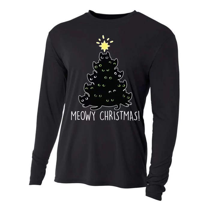 Meowy Christmas Cooling Performance Long Sleeve Crew