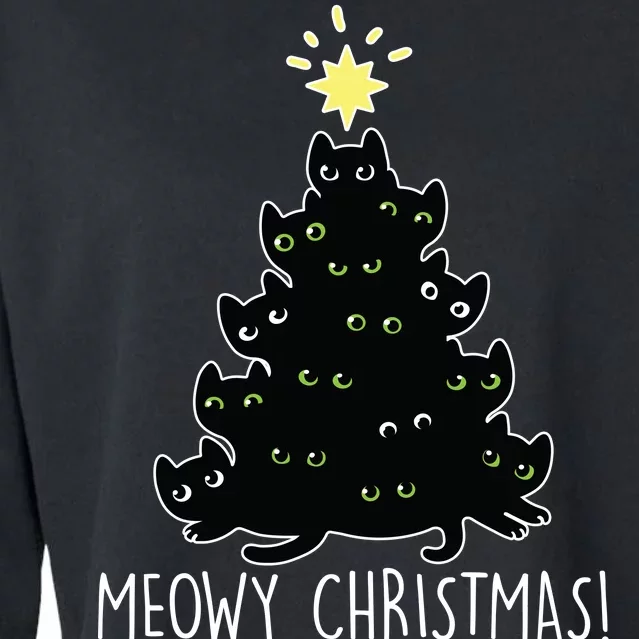 Meowy Christmas Cropped Pullover Crew