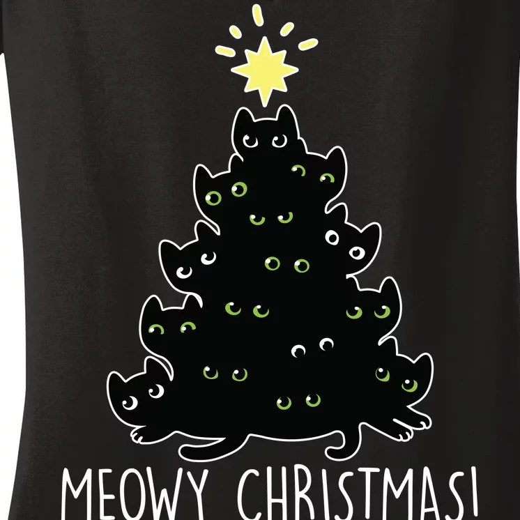 Meowy Christmas Women's V-Neck T-Shirt