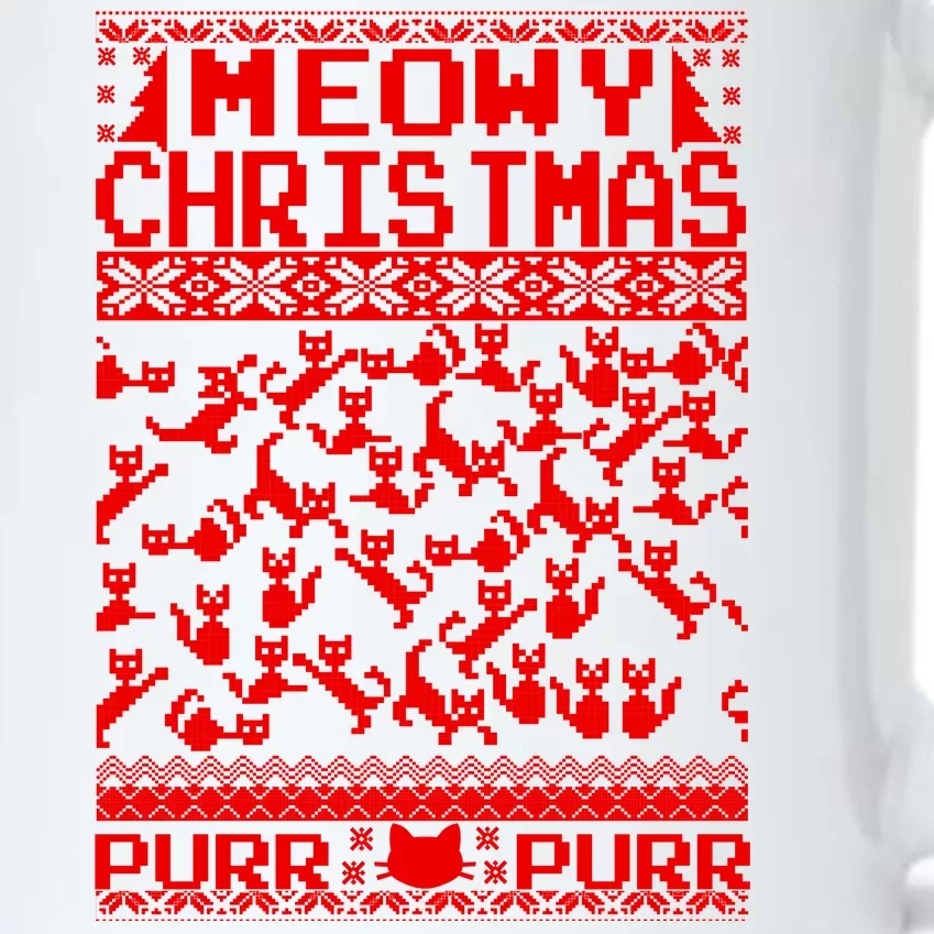 Meowy Christmas Cat Ugly Christmas Sweater Black Color Changing Mug