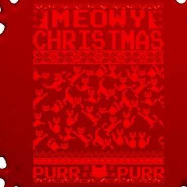 Meowy Christmas Cat Ugly Christmas Sweater Oval Ornament