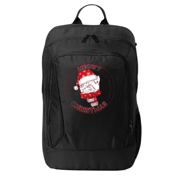 Meowy Christmas Emblem City Backpack