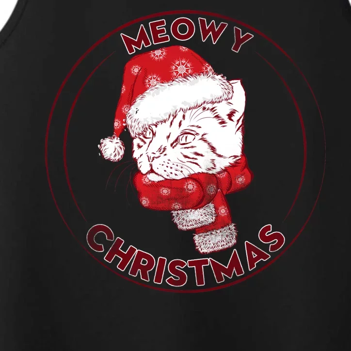 Meowy Christmas Emblem Performance Tank