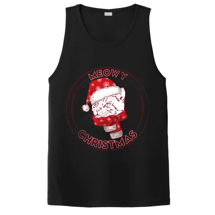 Meowy Christmas Emblem Performance Tank