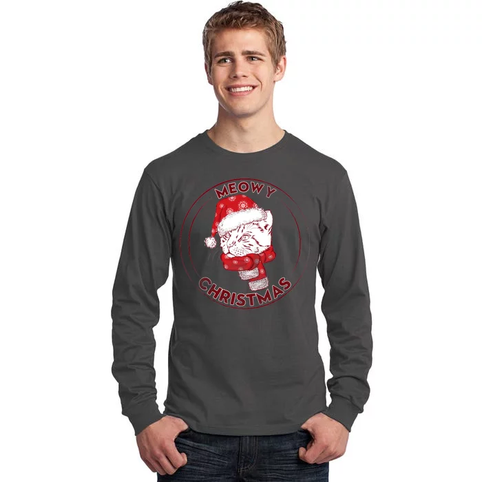 Meowy Christmas Emblem Tall Long Sleeve T-Shirt