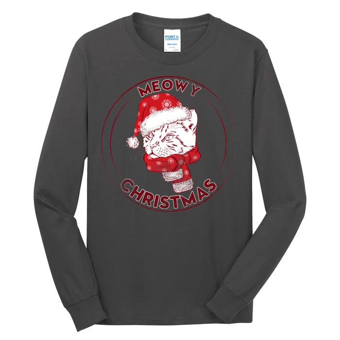 Meowy Christmas Emblem Tall Long Sleeve T-Shirt